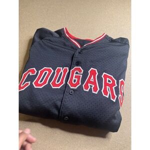 Pro Look Sports Cougars Baseball Jersey Mens Medium Black Red Number 1 Mesh 38